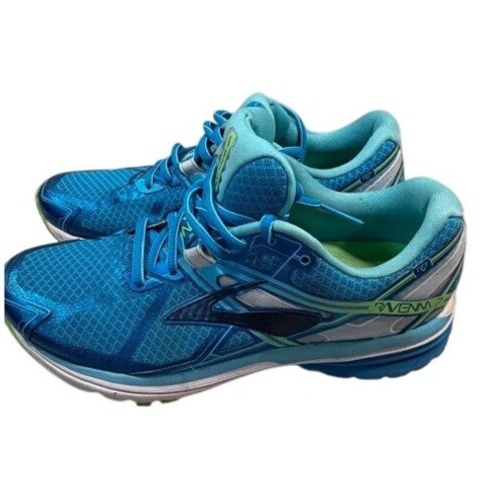 Brooks Ravenna 7 Womens Running Shoes Blue Teal Lime Green Sneakers 9.5 - Picture 4 of 9